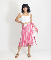 Ikat Coral Womens Sarong Skirt