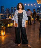 Ikat Blue Chevrons Womens Kimono