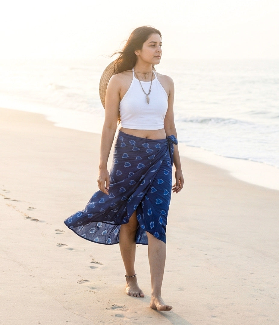Ocean Heart Ikat Sarong