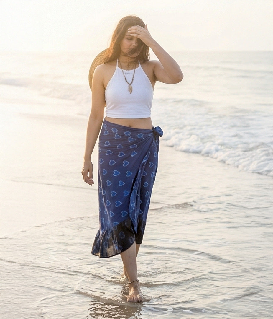Ocean Heart Ikat Sarong