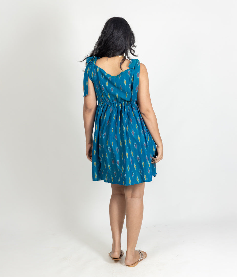 Ikat Blue Womens Sundress