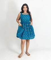 Ikat Blue Womens Sundress