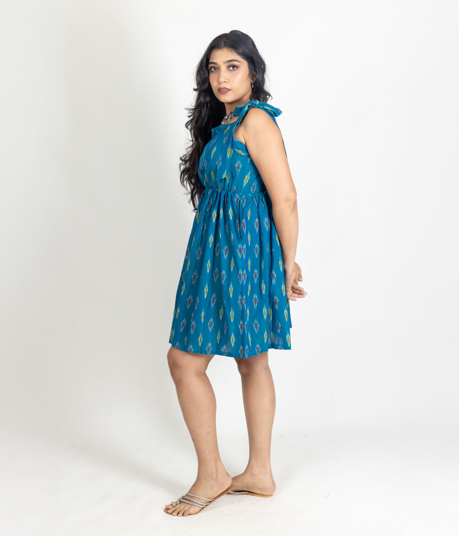 Ikat Blue Womens Sundress