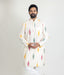 Ikat Cream Multicolor Mens Long Kurta
