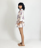 Ikat Cream Multicolor Womens Kimono