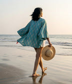 Ikat Green Womens Kimono