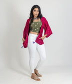 Ikat Magenta Womens Kimono