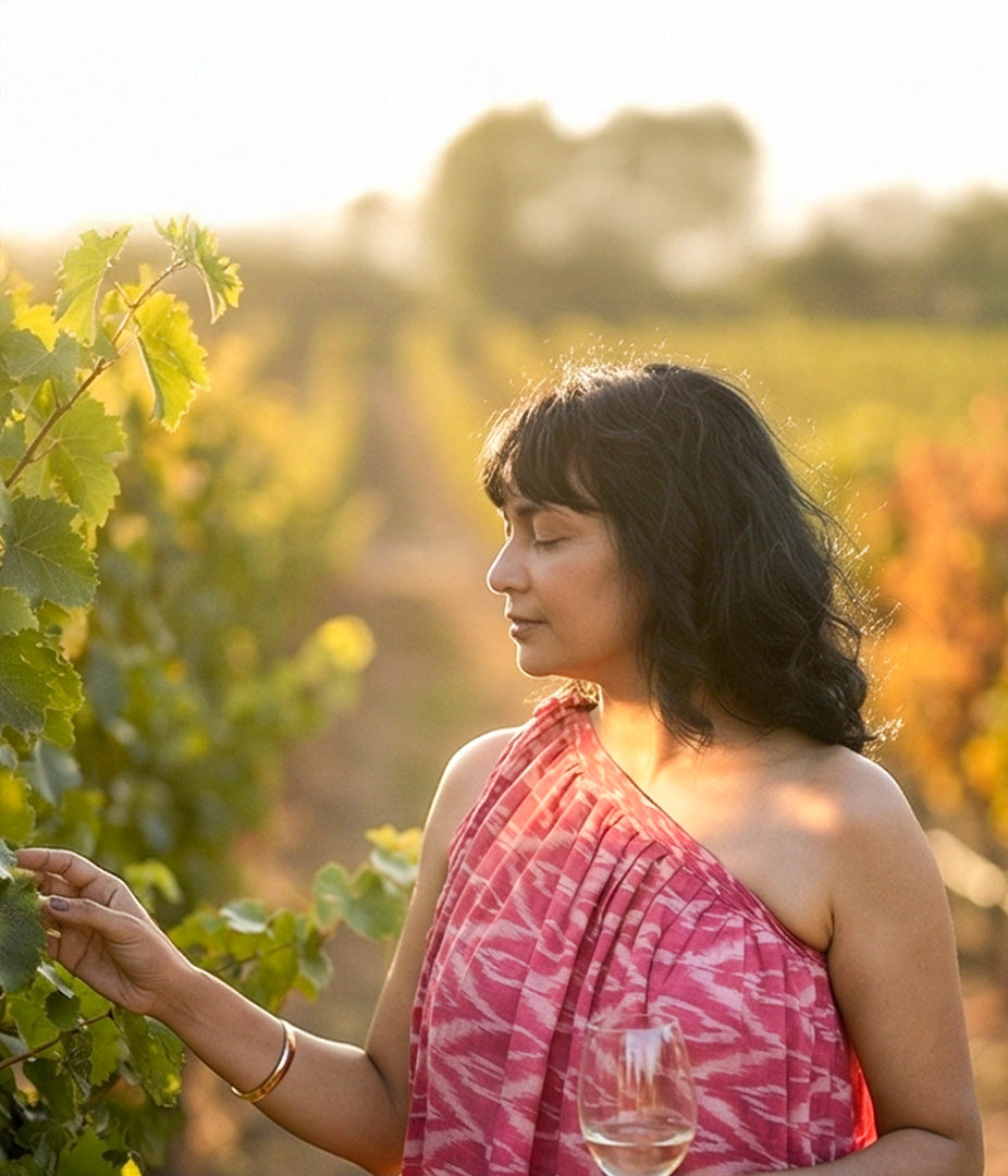 Ikat Magenta Womens Off-Shoulder Dress