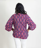 Ikat Purple Womens Kimono