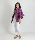 Ikat Purple Womens Kimono