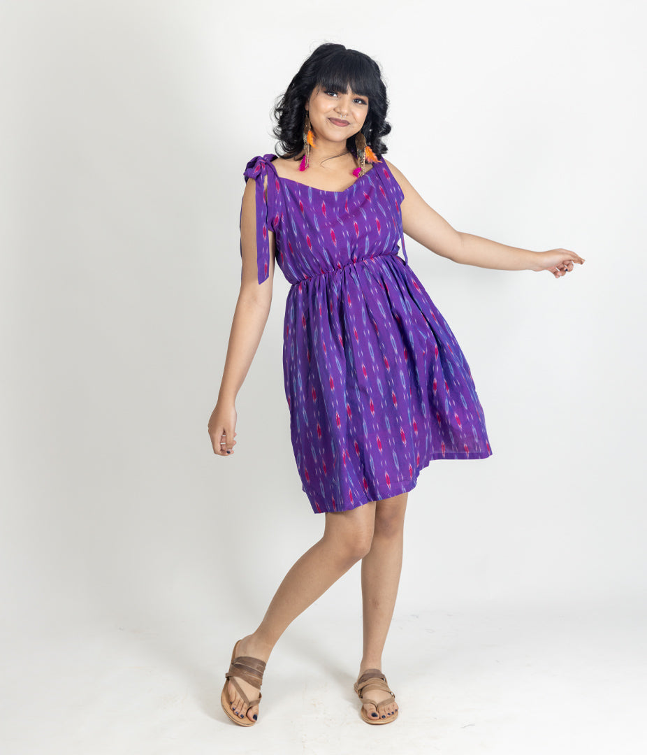 Ikat Violet Womens Sundress
