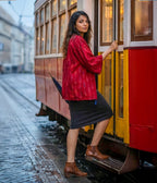 Ikat Magenta Womens Kimono