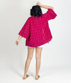 Ikat Magenta Womens Kimono