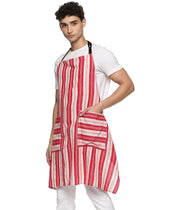 Red Striped Ikat Handloom Apron