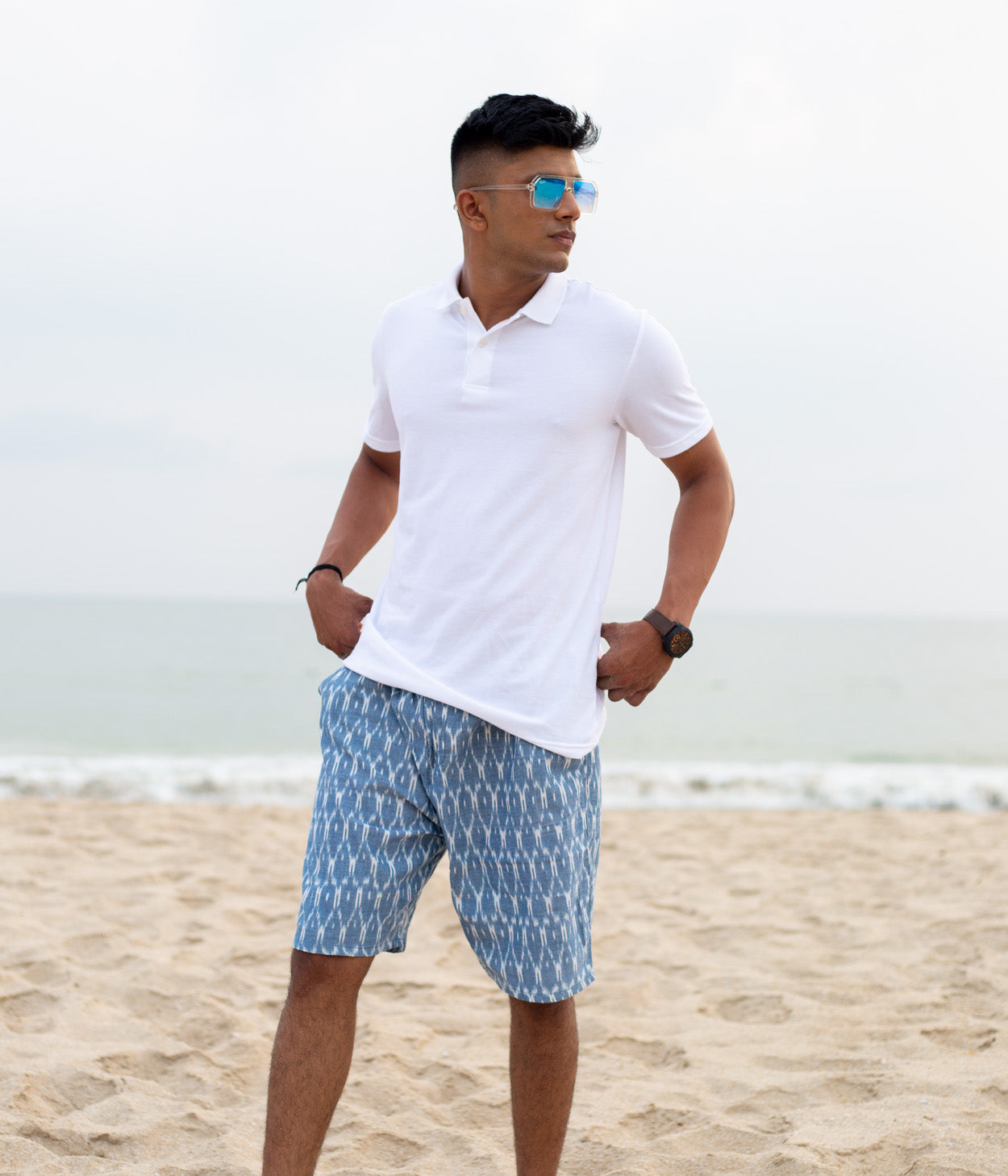 Blue Ikat Mens Shorts Main image