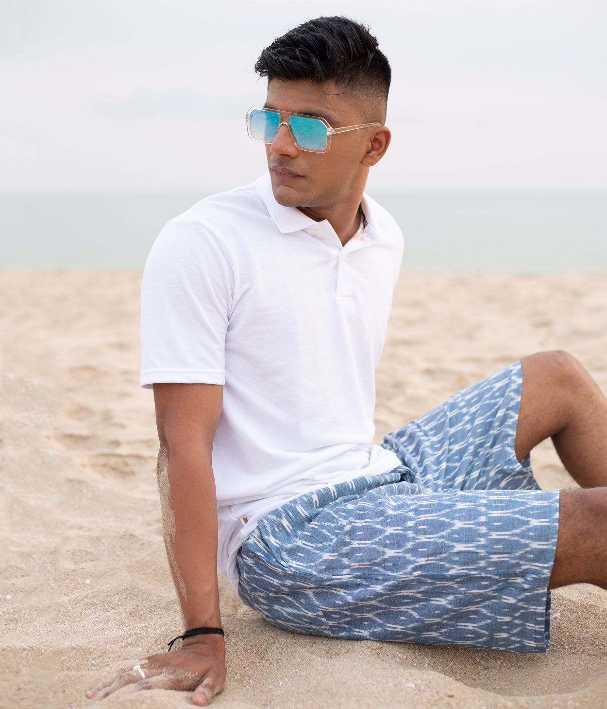 Blue Ikat Mens Shorts Secondary image