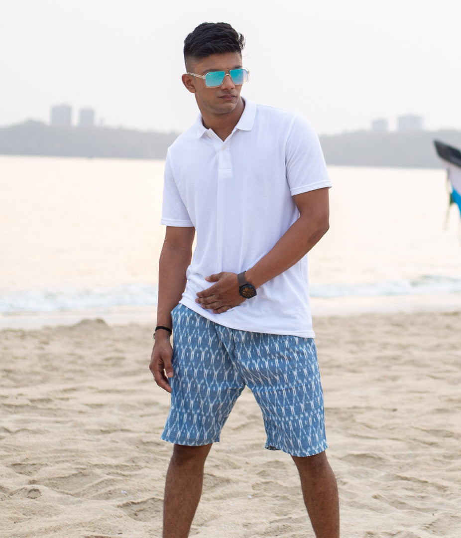 Blue Ikat Mens Shorts