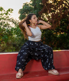 Ikat Black Patterned Boho Pant
