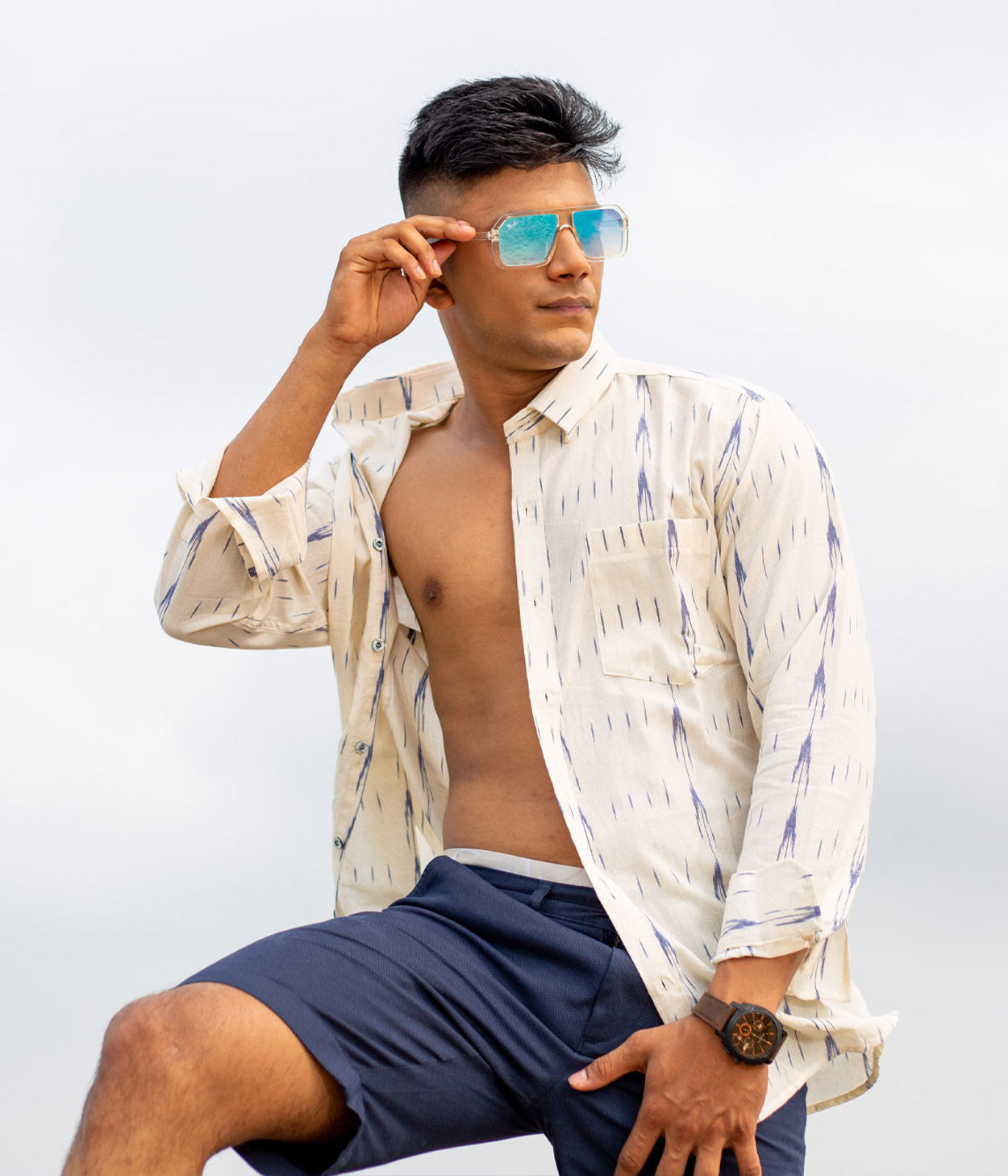 Backwaters Ikat Woven Full Shirt Secondary image