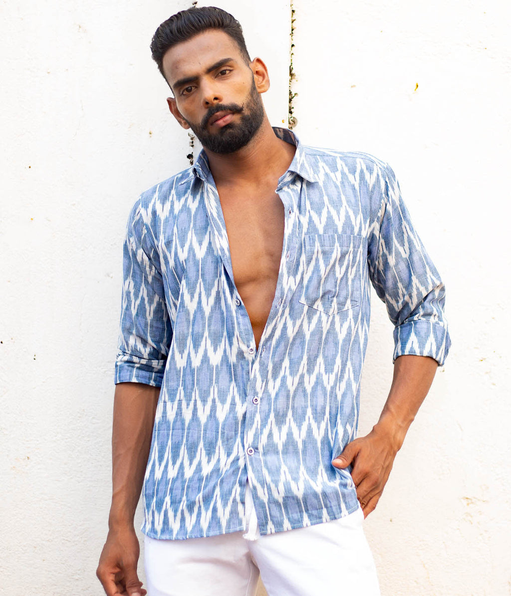 Steady Form Ikat Woven Full Shirt