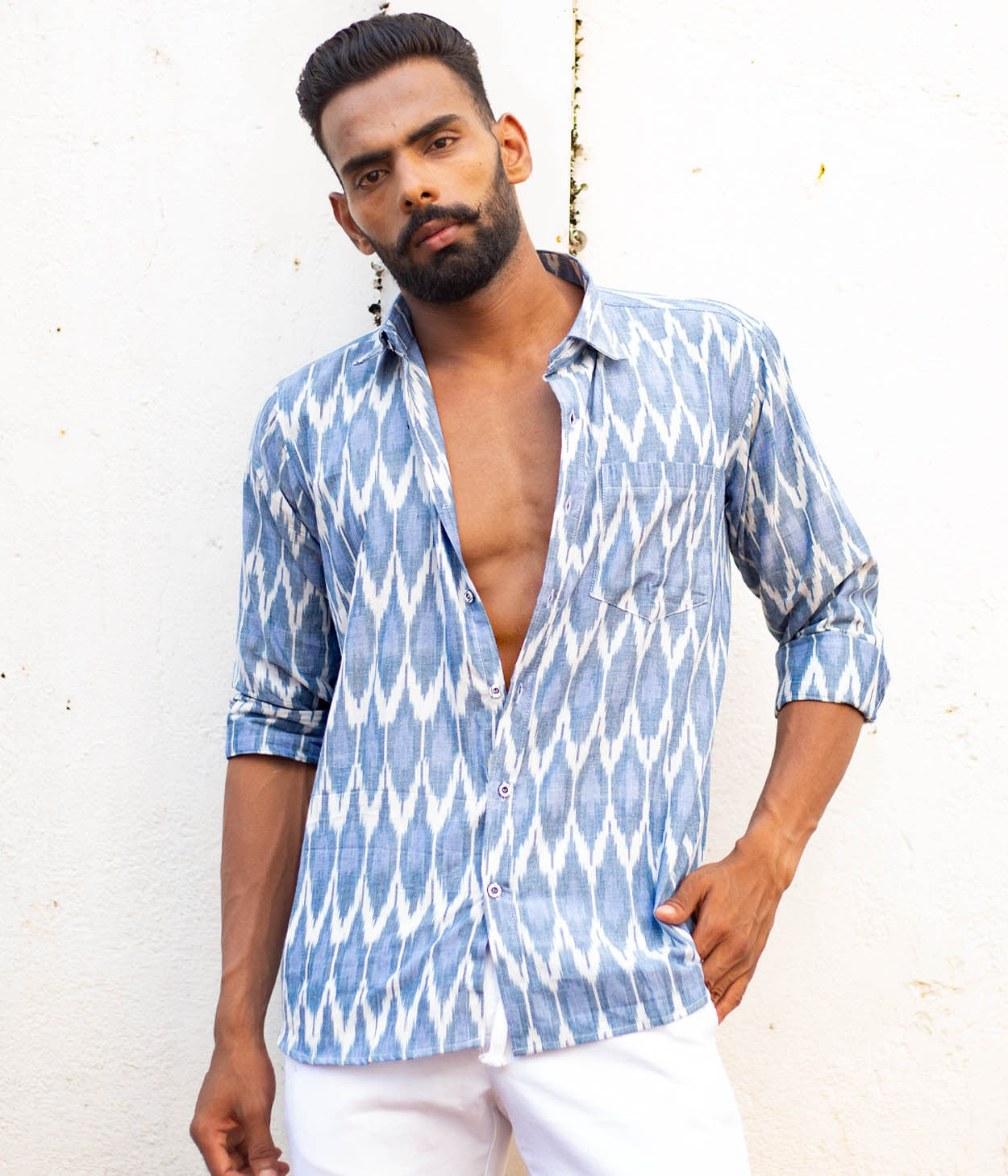 Steady Form Ikat Woven Full Shirt