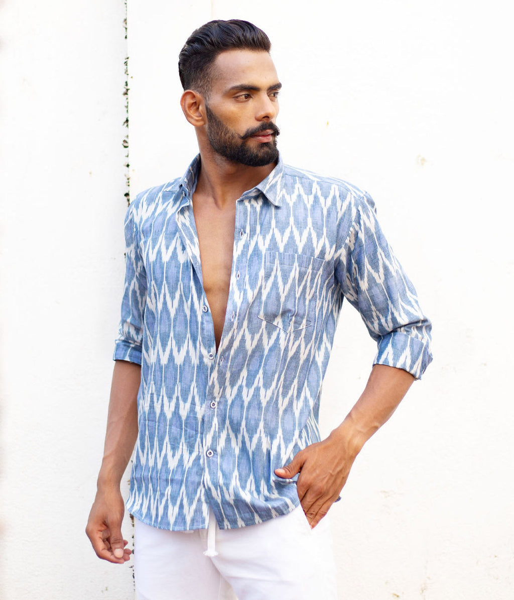 Steady Form Ikat Woven Full Shirt