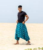 Ikat Blue Abstract Boho Pant