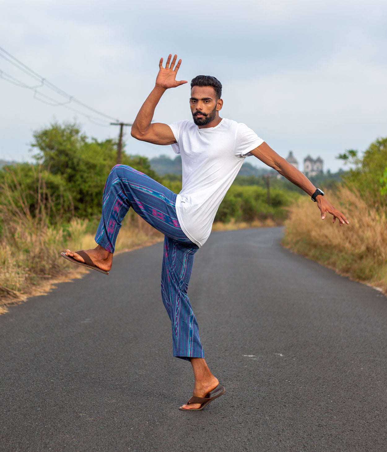 Ikat Blue Striped Unisex Trousers