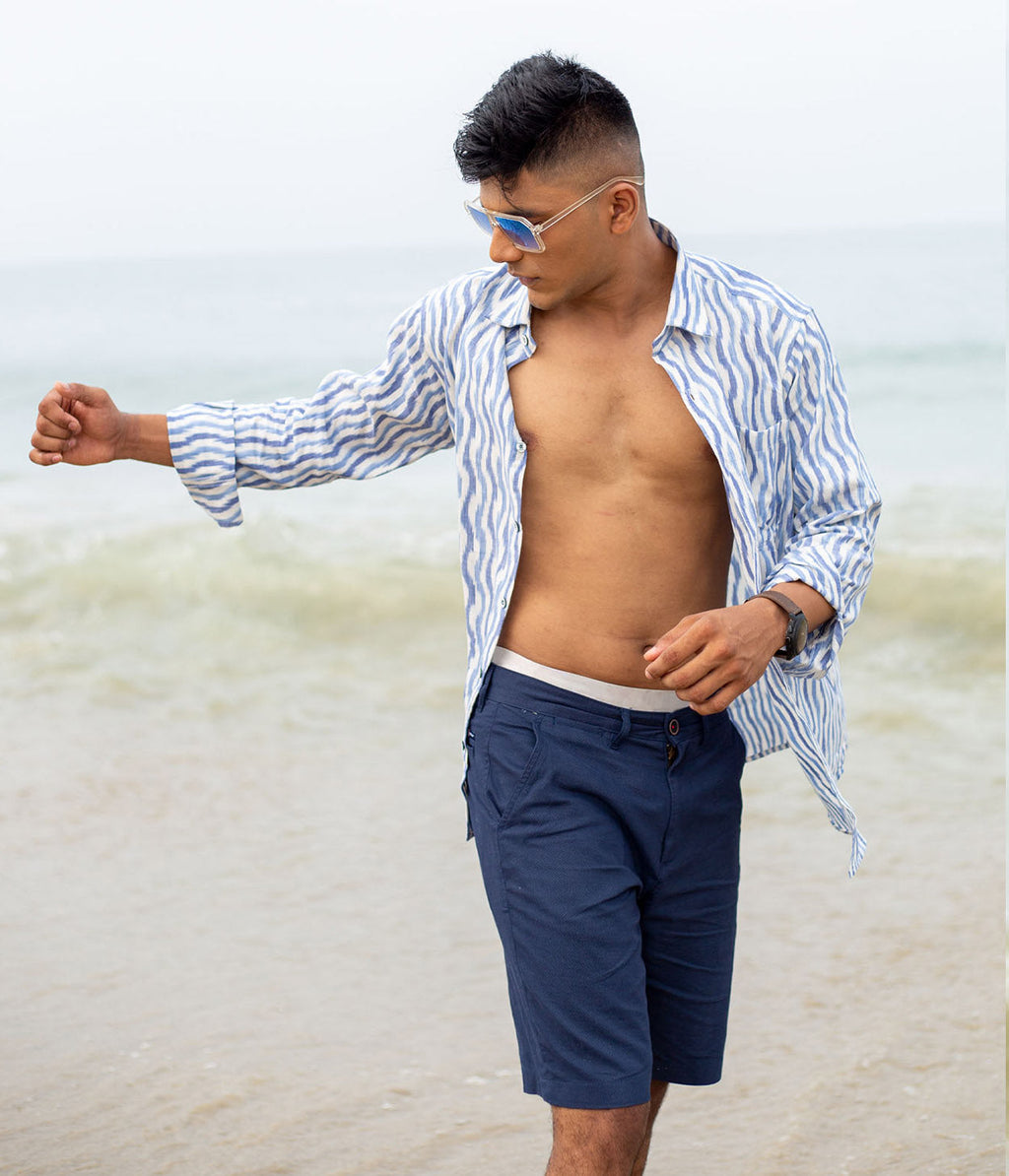 Tide Ikat Woven Full Shirt