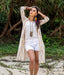 Ikat Cream Multicolor Arrows Women's Long Jacket