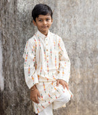 Ikat Cream Multicolor Arrows Boys Long Kurta