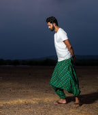 Ikat Forest Green Patterned Boho Pant