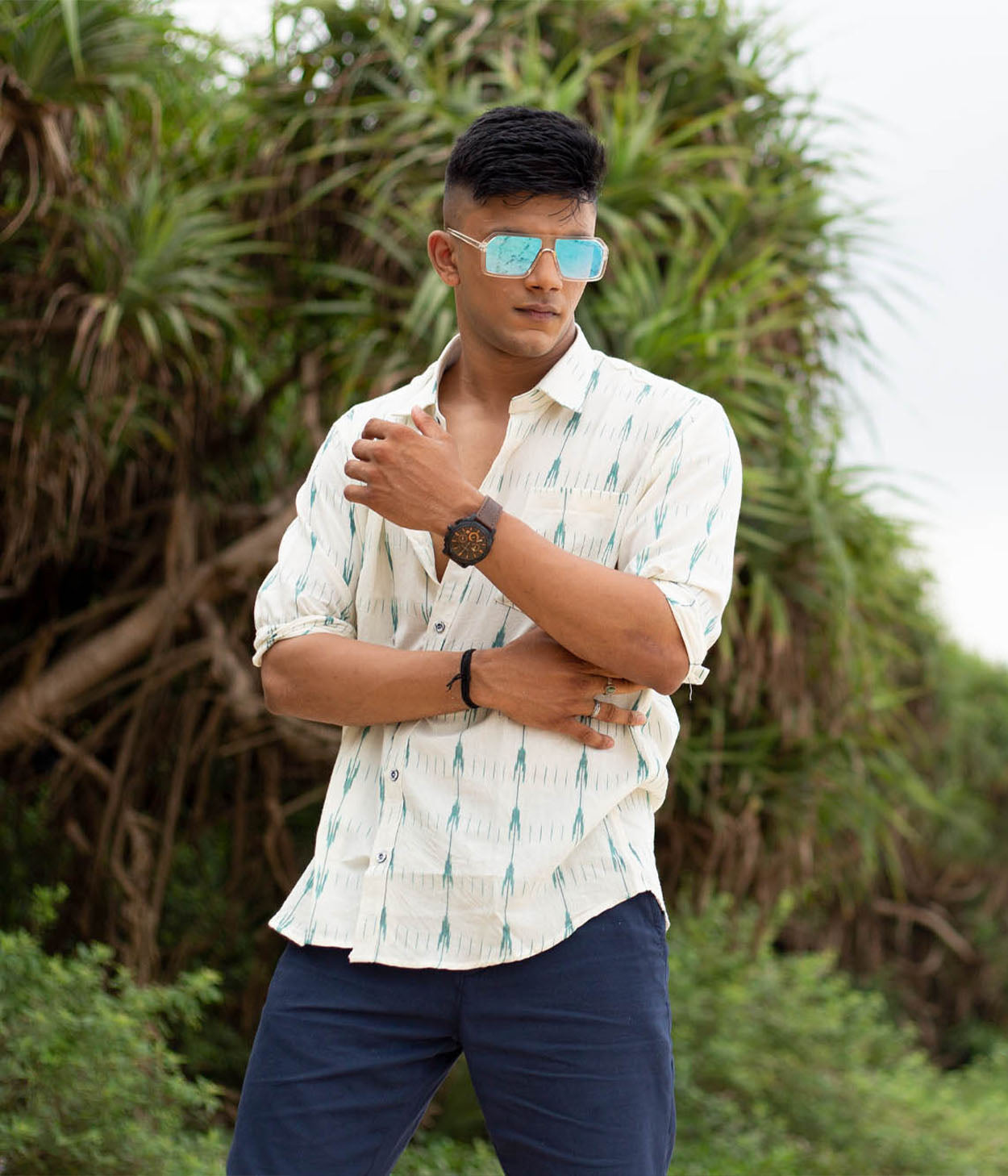 Lagoon Ikat Woven Full Shirt