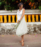 Ikat Green-Brown Womens Shrug