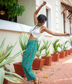 Ikat Green Striped Unisex Trousers