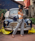 Ikat Grey Checks Unisex Trousers