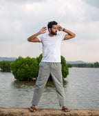 Ikat Grey Checks Unisex Trousers