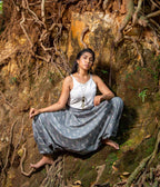 Ikat Grey-Multicolor Patterned Boho Pant