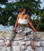 Ikat Grey Patterned Boho Pant
