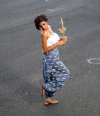 Ikat Grey-Red Patterned Boho Pant