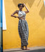 Ikat Grey-White Patterned Boho Pant
