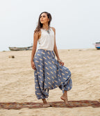Ikat Grey-Yellow Patterned Boho Pant
