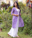 Ikat Lavender Patterned Women's Long Jacket