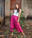 Ikat Pink Patterned Boho Pant