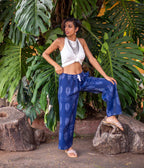 Ikat Navy Abstract Patterned Unisex Trousers