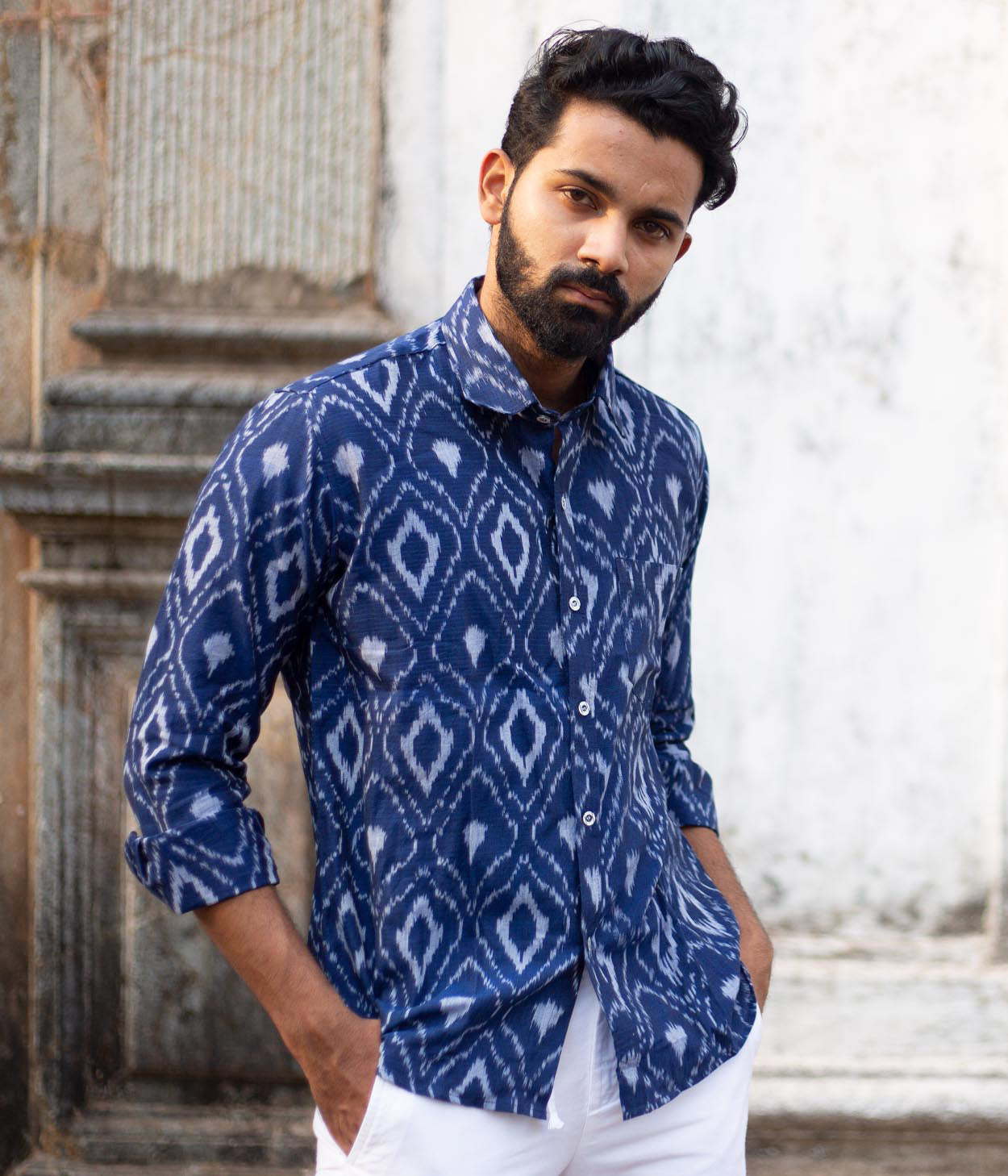 Ikat Woven Anchor Shirt Main image