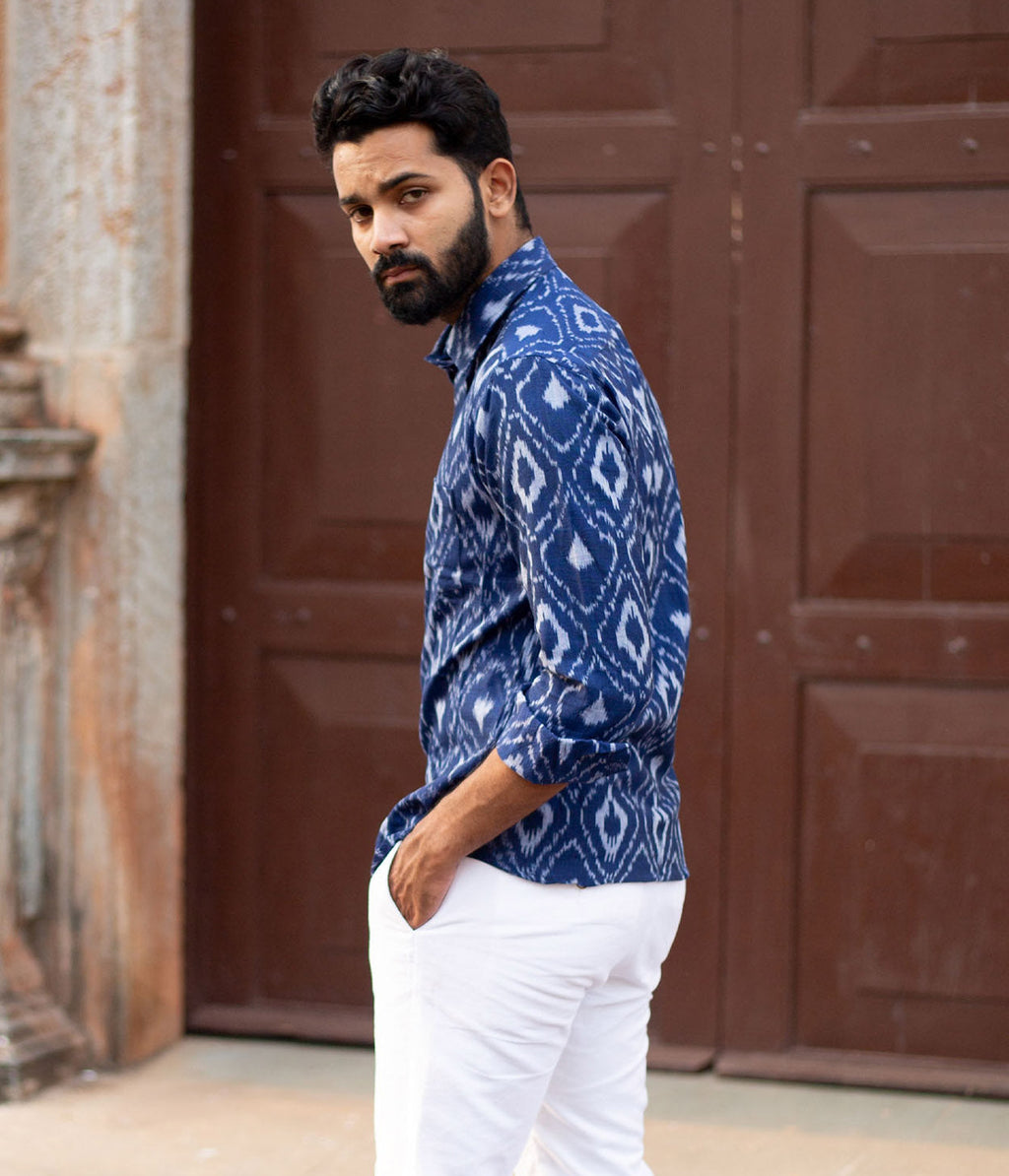 Ikat Woven Anchor Full Shirt