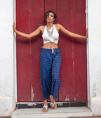 Ikat Navy Checks Unisex Trousers