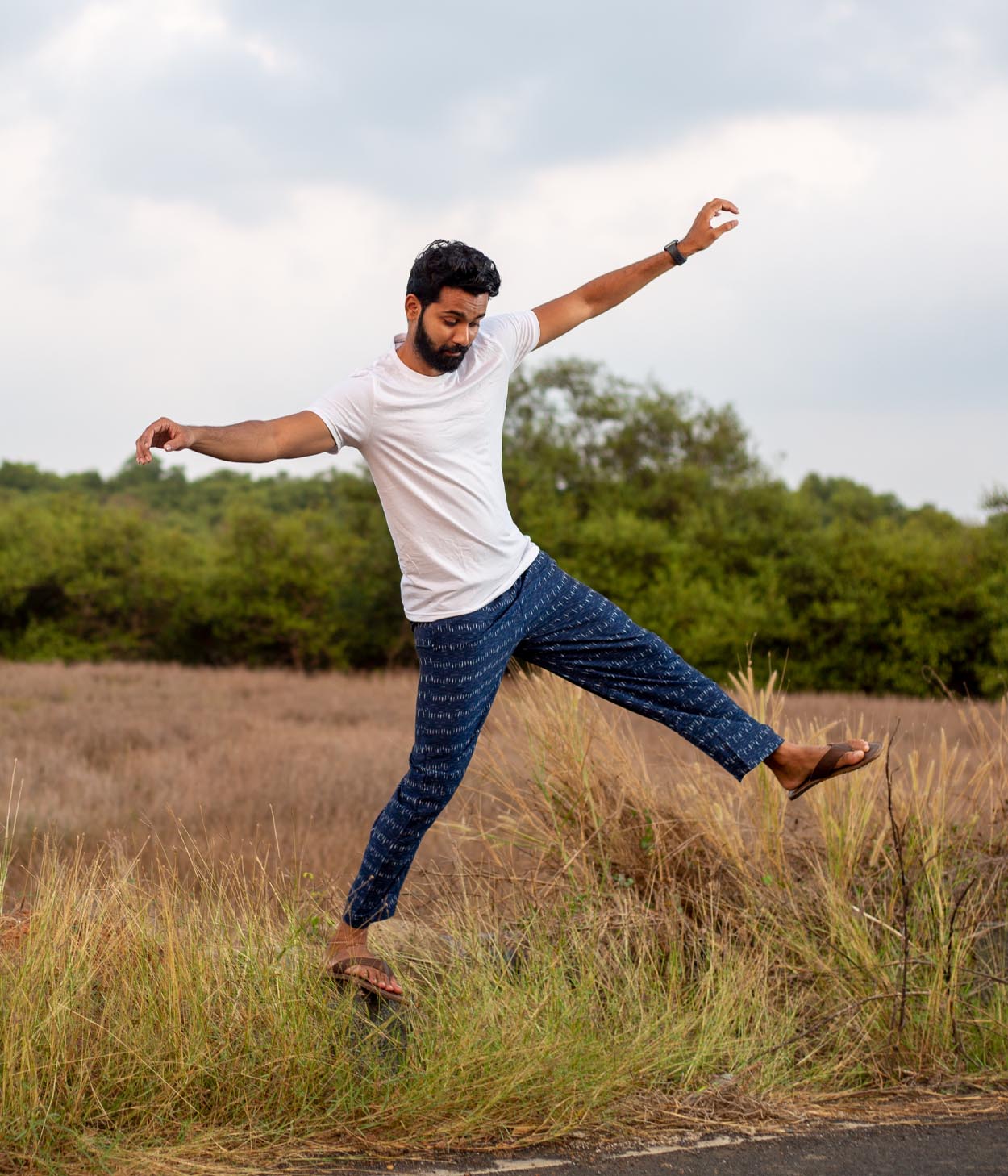 Ikat Navy Checks Unisex Trousers