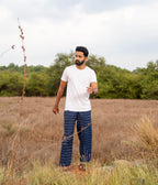 Ikat Navy Checks Unisex Trousers